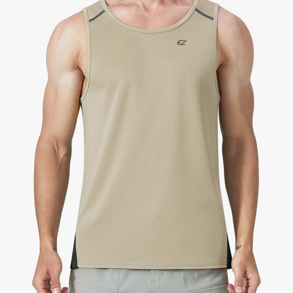 Men's Beige Tank Top